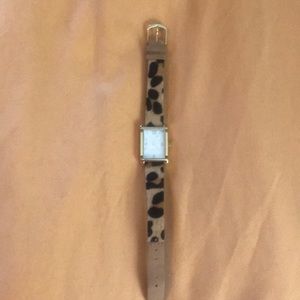 Stella and Dot pyramid leopard print watch